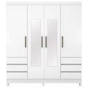 Ver imagem 7 de Guarda-Roupa Casal com Espelho 4 Portas 6 Gavetas Mônaco Branco