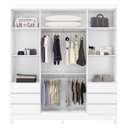 Ver mais imagens de Guarda-Roupa Casal com Espelho 4 Portas 6 Gavetas Mônaco Branco
