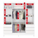 Ver imagem 5 de Guarda-Roupa Casal com Espelho 4 Portas 6 Gavetas Mônaco Branco