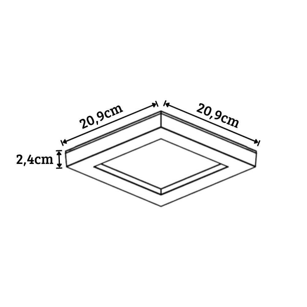 Painel Plafon Quadrado Sobrepor 18w Branco Quente 3000k - 3