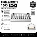 Ver imagem 3 de Porta Sabonete de Parede Banheiro com Adesivo Inox F.Df