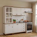 Ver imagem 2 de Cozinha Compacta Retrô 4 Peças Off/white/nogueira Modelo 003