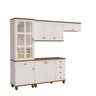 Cozinha Compacta Retrô 4 Peças Off/white/nogueira Modelo 003 - 1