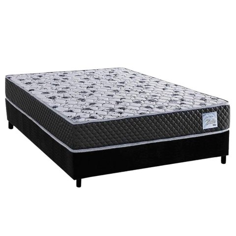 Conjunto Box Casal: Colchão Anatômico Herval Compact Ag 65 / Ag Biello + Base Crc Suede Black (