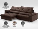 Ver imagem 3 de Sofá com Carregador Usb e Molas no Assento Retrátil Reclinável Maestro 2,50m Velosuede - Netsofas