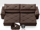 Ver imagem 4 de Sofá com Carregador Usb e Molas no Assento Retrátil Reclinável Maestro 2,50m Velosuede - Netsofas