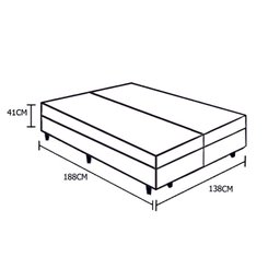 Cama Box Baú Blindado Casal Bipartido King Design Sintético Branco 138x188x41 - 4