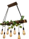 Ver imagem 1 de Lustre Luminária Madeira Maciça Rústico Industrial Bivolt para 7 Lâmpadas Pó de Madeira Roots
