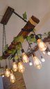 Ver imagem 6 de Lustre Luminária Madeira Maciça Rústico Industrial Bivolt para 7 Lâmpadas Pó de Madeira Roots