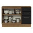 Ver imagem 6 de Balcão de Pia Cozinha 2 Portas e 3 Gavetas (com Tampo) Rustic/preto Agata Madesa Rustic/preto