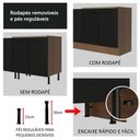 Ver imagem 2 de Balcão de Pia Cozinha 2 Portas e 3 Gavetas (com Tampo) Rustic/preto Agata Madesa Rustic/preto