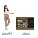Ver imagem 4 de Balcão de Pia Cozinha 2 Portas e 3 Gavetas (com Tampo) Rustic/preto Agata Madesa Rustic/preto