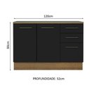 Ver imagem 5 de Balcão de Pia Cozinha 2 Portas e 3 Gavetas (com Tampo) Rustic/preto Agata Madesa Rustic/preto