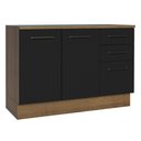 Ver imagem 1 de Balcão de Pia Cozinha 2 Portas e 3 Gavetas (com Tampo) Rustic/preto Agata Madesa Rustic/preto