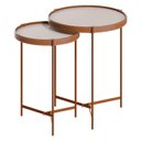 Ver imagem 3 de Kit Mesa Lateral Ambiente Aqua com Vidro Off White Cobre - Imcal