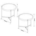 Ver imagem 2 de Kit Mesa Lateral Ambiente Aqua com Vidro Off White Cobre - Imcal