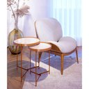 Ver imagem 1 de Kit Mesa Lateral Ambiente Aqua com Vidro Off White Cobre - Imcal