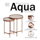 Ver imagem 4 de Kit Mesa Lateral Ambiente Aqua com Vidro Off White Cobre - Imcal