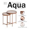 Kit Mesa Lateral Ambiente Aqua com Vidro Off White Cobre - Imcal - 4