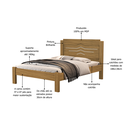 Ver imagem 3 de Cama de Casal Sofia Tradicional Reforçada de Mdf Alto Padrão para Quarto