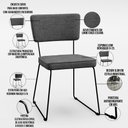 Ver imagem 6 de Mesa De Jantar Capri 160cm Off White Nature E 6 Cadeiras Allana B05 Linho Cinza Escuro - Lyam Decor