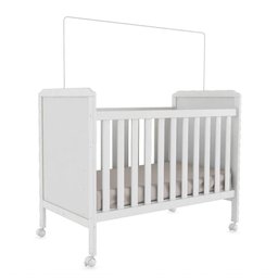 Berço Infantil Modelo Americano Cloe - Moveis Peroba Branco Brilho - 1 Berço Infantil Modelo Americano Cloe - Moveis Peroba Branco Brilho - 1