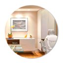 Ver imagem 6 de Espelho Redondo de Parede 60cm Vidro Lapidado Moderno Banheiro Quarto Sala