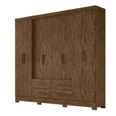 Guarda Roupa 8 Portas San Lorenzo Plus Castanho Wood 941331 Moval