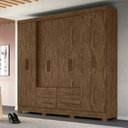 Ver imagem 2 de Guarda Roupa 8 Portas San Lorenzo Plus Castanho Wood 941331 Moval