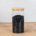 Ver imagem 4 de Kit 6 Potes Borossilicato Hermético Tampa Bambu 1100ml Class