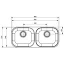 Ver imagem 2 de Cuba Dupla Docol Spice 83x34 01702404 Inox Polido