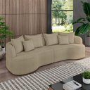 Ver imagem 1 de Sofá Living Decorativo Salinas 2 Lugares com Almofadas 210cm Modulado Bouclê Bege G33- Gran Belo