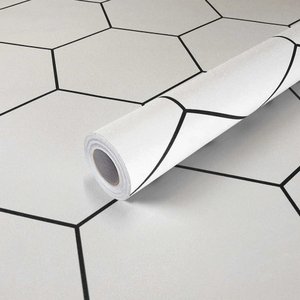 Adesivo Vinílico Lavavel para Piso com Textura Hexágono Branco 500x60cm