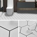 Ver imagem 2 de Adesivo Vinílico Lavavel para Piso com Textura Hexágono Branco 500x60cm