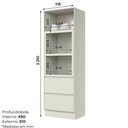 Ver imagem 4 de Torre Quente 2 Fornos 1 Portas Basculante 2 Gavetas 71,5cm 100% MDF Fineze Henn