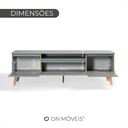 Ver imagem 5 de Rack para Tv 180cm Retro Mdf Dallas - On Móveis Cor:verde