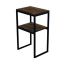 Ver imagem 2 de Mesa De Canto Cabeceira em Madeira Industrial Metal Preto
