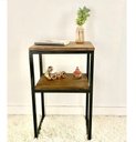 Ver imagem 1 de Mesa De Canto Cabeceira em Madeira Industrial Metal Preto