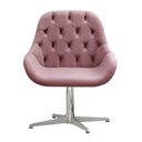 Ver imagem 2 de Poltrona Lua Capitonê Decorativa Base Giratória Veludo Rosê 390 Confortável Bella Decor
