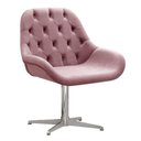 Ver imagem 1 de Poltrona Lua Capitonê Decorativa Base Giratória Veludo Rosê 390 Confortável Bella Decor