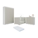 Ver imagem 1 de Quarto de Bebê Completo Berço Americano 3 em 1 Colchão Realeza Multimóveis Mp4599 Branco/off