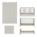 Ver mais imagens de Quarto de Bebê Completo Berço Americano 3 em 1 Colchão Realeza Multimóveis Mp4599 Branco/off