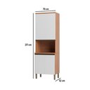 Ver imagem 2 de Armário de Cozinha para Forno-micro-ondas com 4 Portas 70cm Multimóveis Cr20399 Freijó-branco