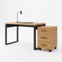Ver imagem 2 de Escrivaninha 100% MDF 135cm com Gaveteiro 3 Gavetas