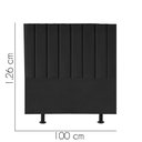 Ver imagem 2 de Cabeceira Estofada Carla 100cm Solteiro para Cama Colchão Box Quarto Corino Preto - Aurora Line