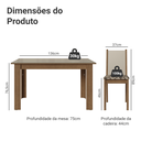 Ver imagem 4 de Conjunto Sala de Jantar Magnólia Mesa Tampo de Vidro 4 Cadeiras Rustic/Crema/Bege Marrom Madesa