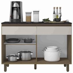 Balcao Com Tampo 2 Pts 2 Gavs 120CM 17003 Oak Off White PLN - 3