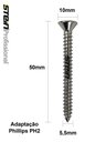 Ver imagem 4 de Parafuso Inox Auto Atarraxante Chata Phillips Stein 5,5x50 Caixa com 100 Peças