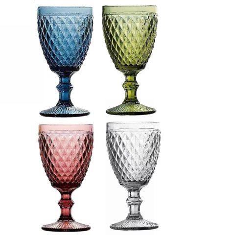 Jogo Taças Bico de Abacaxi para Água ou Vinho 6un 300ml - Vinho