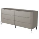 Ver imagem 4 de Cômoda para Quarto Closet Orgânica 6 Gavetas Pés Industrial Preto Bliss I03 Grigio - Lyam Decor